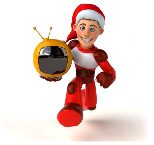 Divertente Super Babbo Natale con tv retrò