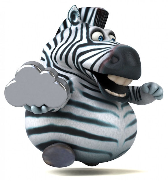 Divertente zebra illustrazione 3D