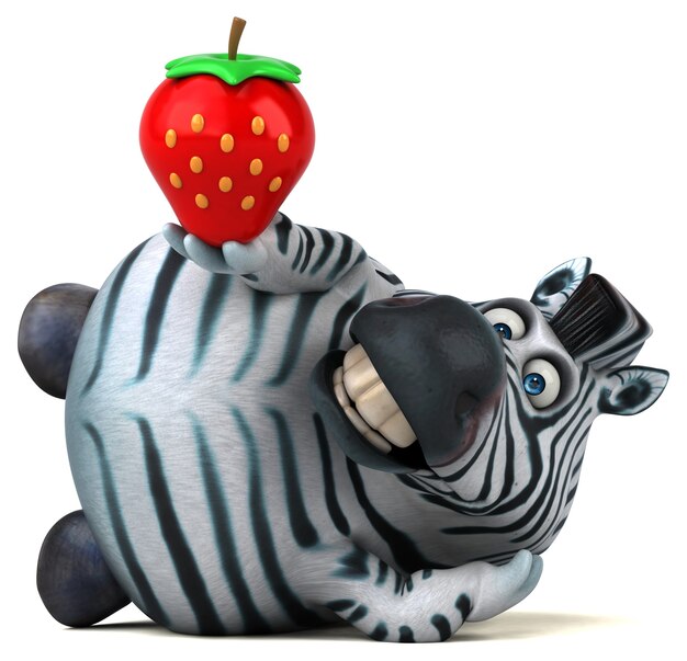 Divertente zebra - illustrazione 3D