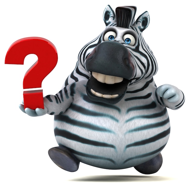 Divertente zebra - illustrazione 3D