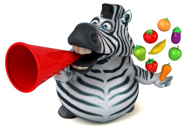 Divertente zebra - illustrazione 3D