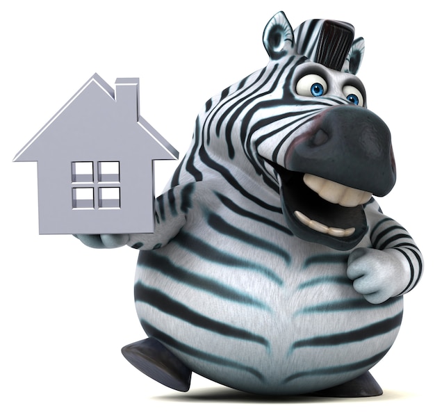 Divertente zebra - illustrazione 3D