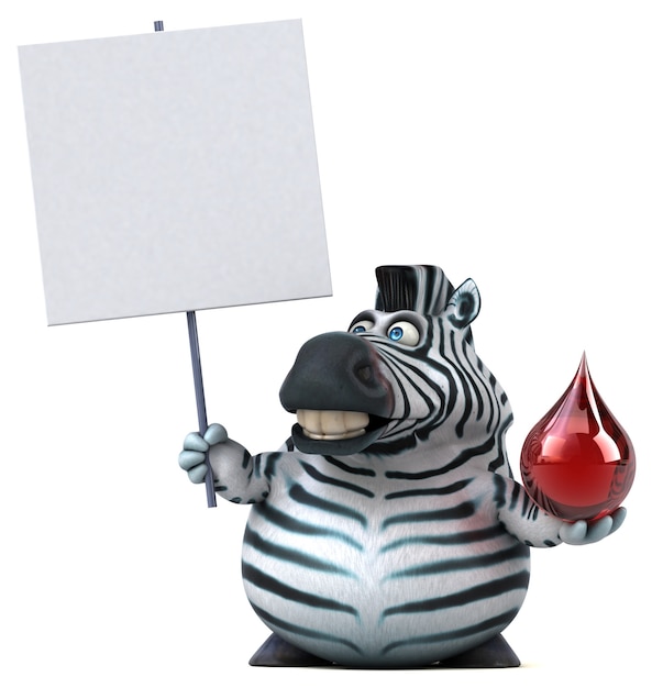 Divertente zebra - illustrazione 3D