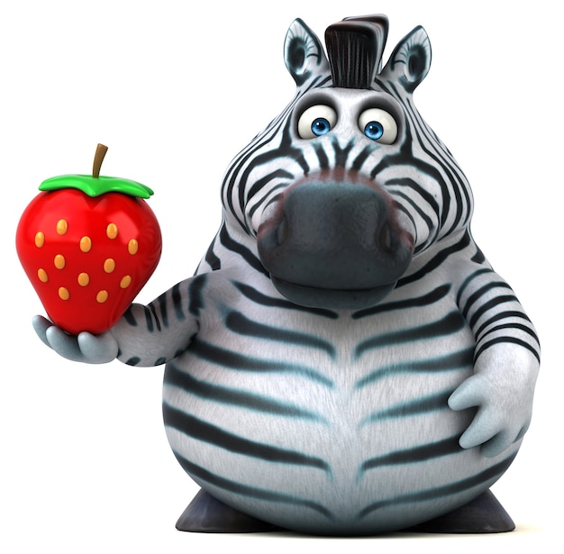 Divertente zebra - illustrazione 3D