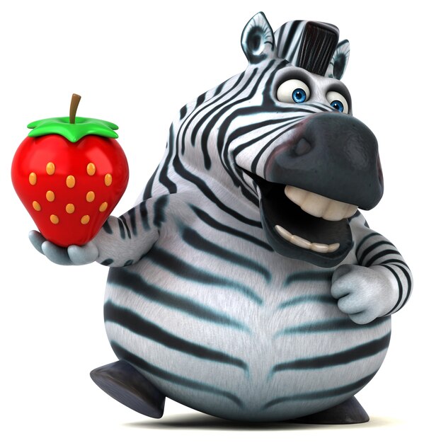 Divertente zebra - illustrazione 3D