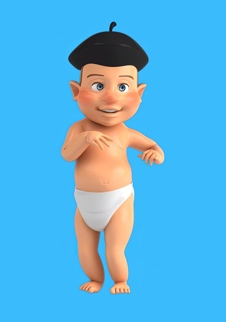 Foto divertenti bambini di cartoni animati 3d che ballano