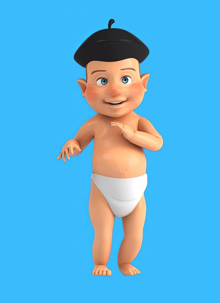 Foto divertenti bambini di cartoni animati 3d che ballano