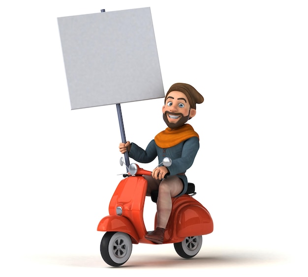 Divertenti cartoni animati 3D uomo medievale