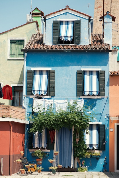 Divertenti case colorate sull'isola di Burano