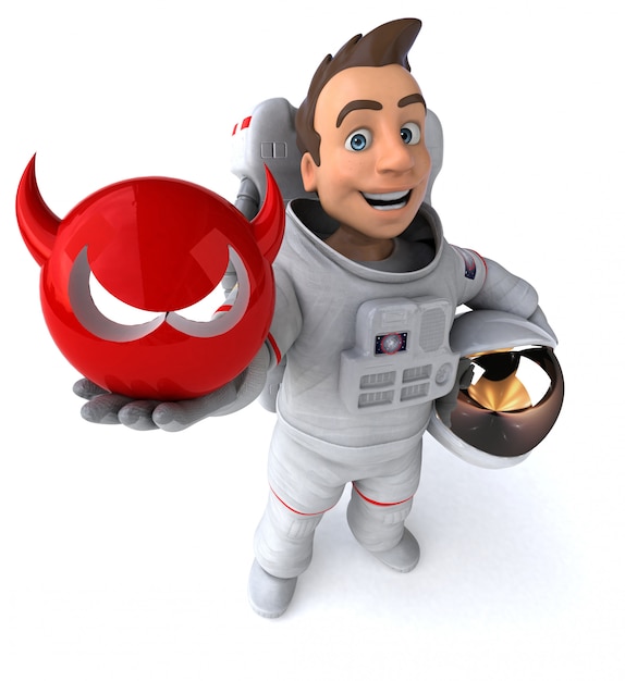 Divertimento astronauta - illustrazione 3D