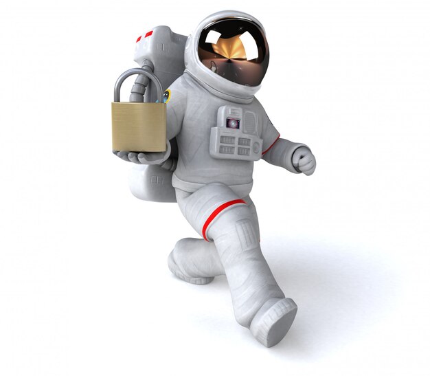 Divertimento astronauta - illustrazione 3D