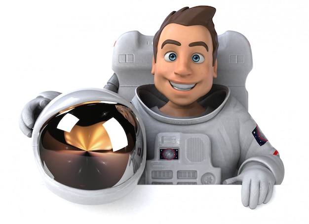 Divertimento astronauta - illustrazione 3D