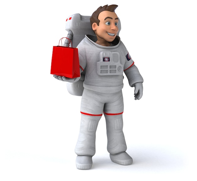 Divertimento astronauta - illustrazione 3D