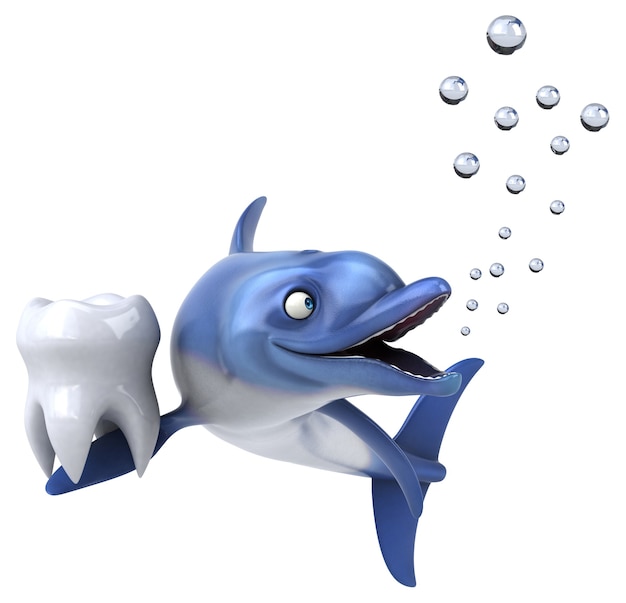 Divertimento delfino - illustrazione 3D