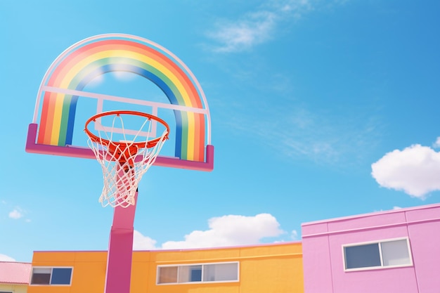 Divertimento e giochi di basket all'aperto generativi di Ai