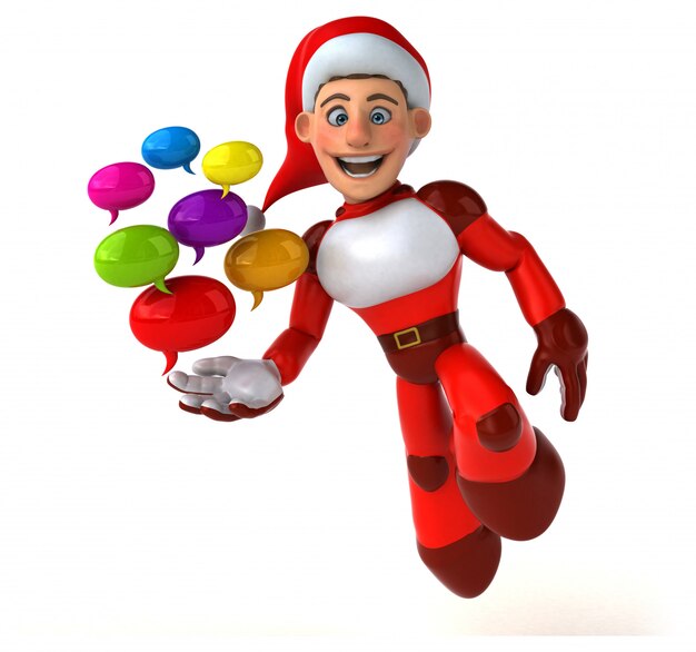 Divertimento Super Babbo Natale - Illustrazione 3D