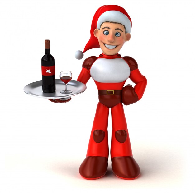 Divertimento Super Babbo Natale - Illustrazione 3D