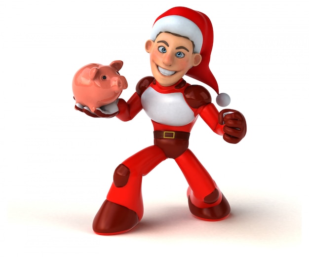 Divertimento Super Babbo Natale - Illustrazione 3D