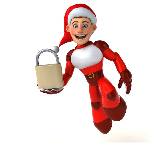 Divertimento Super Babbo Natale - Illustrazione 3D