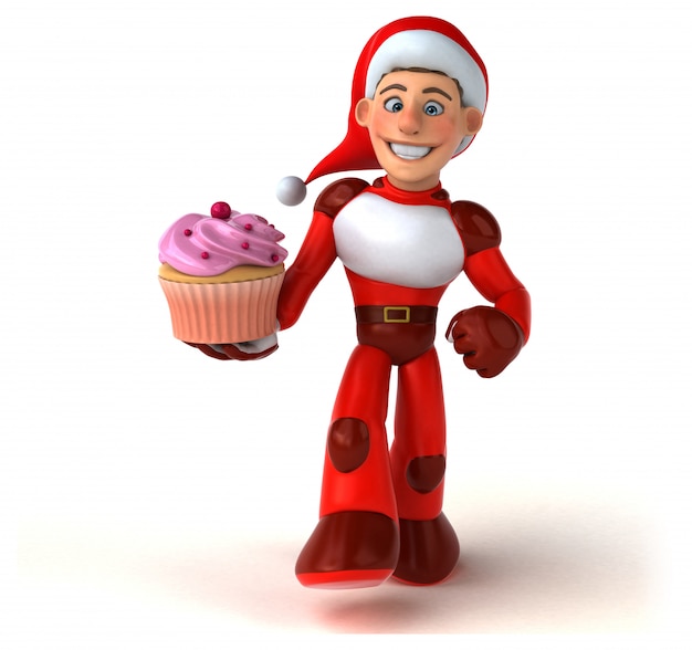 Divertimento Super Babbo Natale - Illustrazione 3D