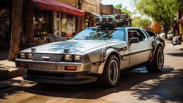 Divina Delorean Gesù in Back to the Futures Auto iconica