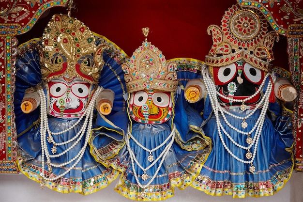 Divinità da adorare Icone religiose indiane riccamente ricamate e decorate