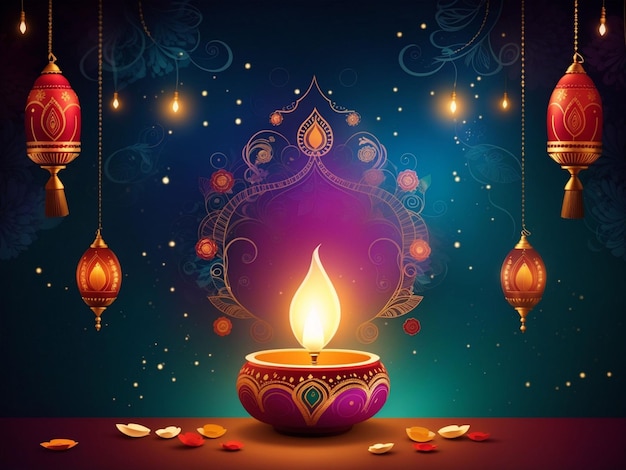 diwali bellissimo sfondo della lampada con fumo