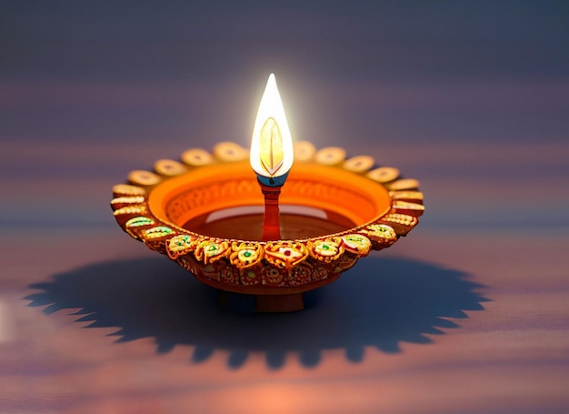 Diwali candele accese Cartolina d'auguri per Diwali