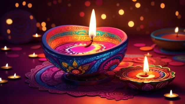 Diwali colorato design molto bello