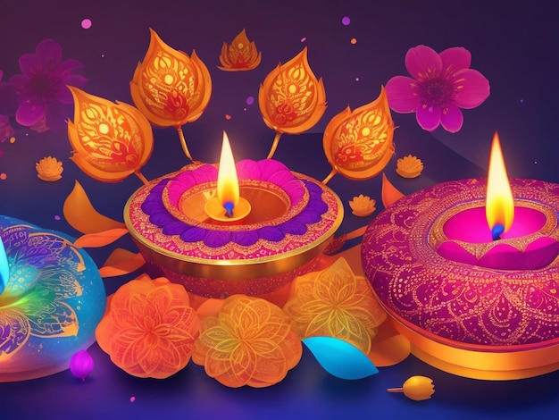 Diwali colorato molto bello design sfondo