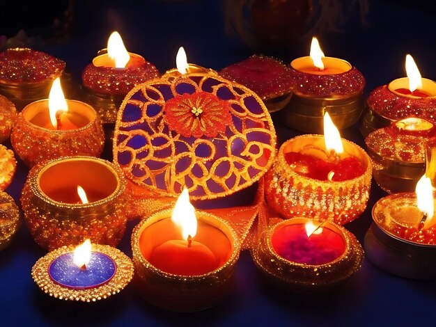 Diwali, conosciuta anche come Deepavali, è una grande festa indù celebrata con un'immagine generativa