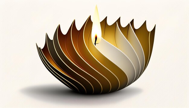 Diwali diya o festival isolato delle luci della lampada a olio Generative ai