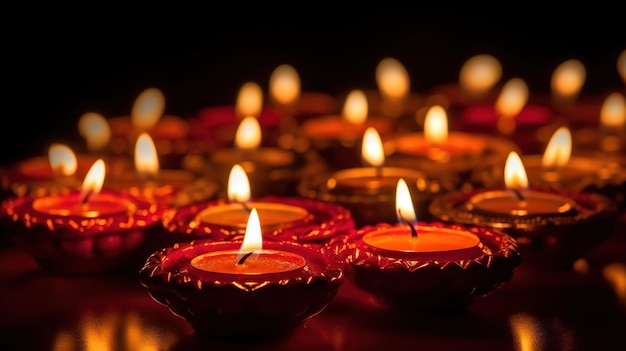 Diwali diya o festival isolato delle luci della lampada a olio Generative ai