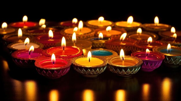 Diwali diya o festival isolato delle luci della lampada a olio Generative ai