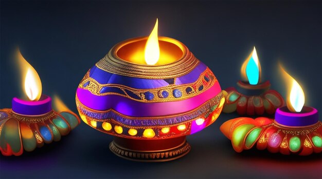 Diwali Diya o sfondo della lampada a olio