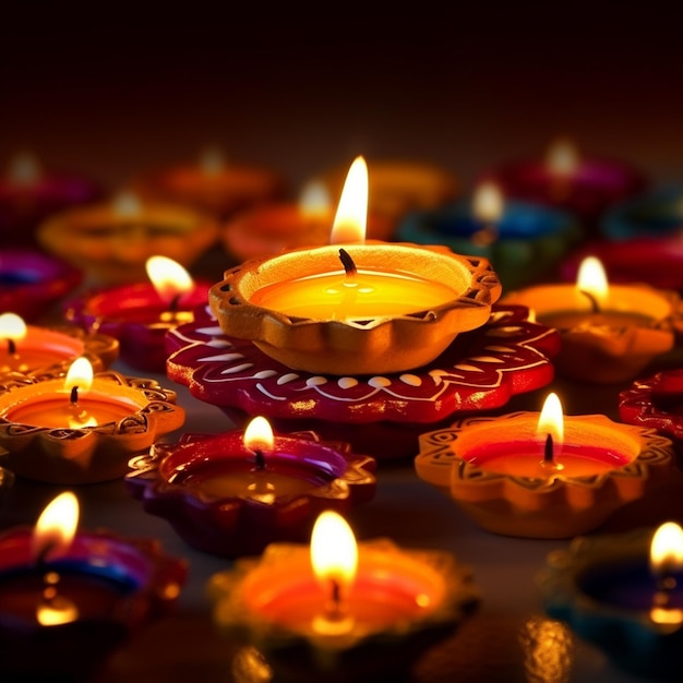 Diwali diya ultra hd carta da parati 16k