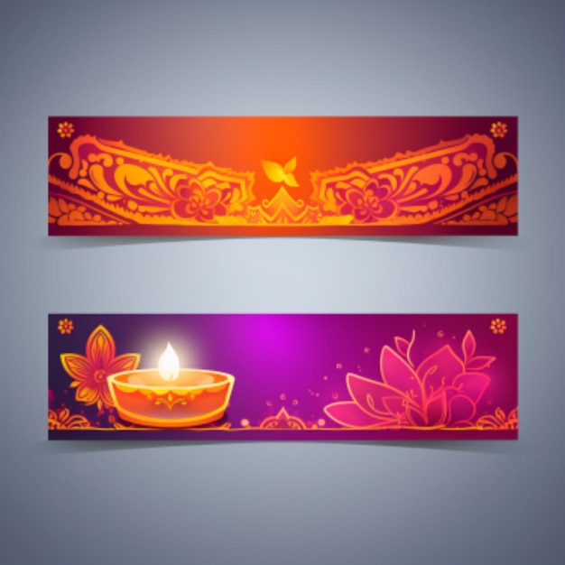 Diwali sfondo con Lotusdiwali banner sween vettore