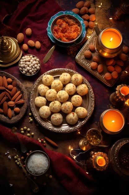 Diwali Thali Diwali Dolci Alimenti