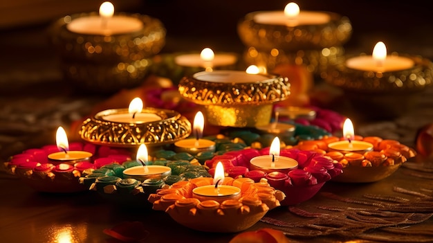 Diyas squisiti per la decorazione Diwali