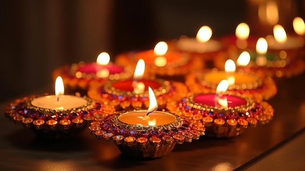 Diyas squisiti per la decorazione Diwali
