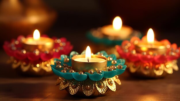 Diyas squisiti per la decorazione Diwali