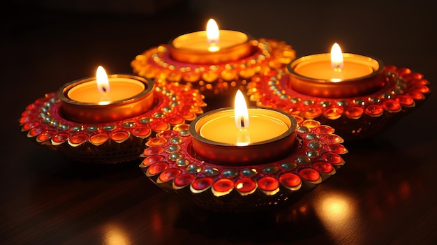 Diyas squisiti per la decorazione Diwali