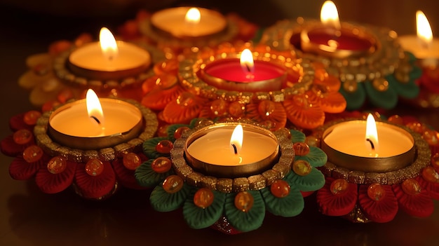 Diyas squisiti per la decorazione Diwali