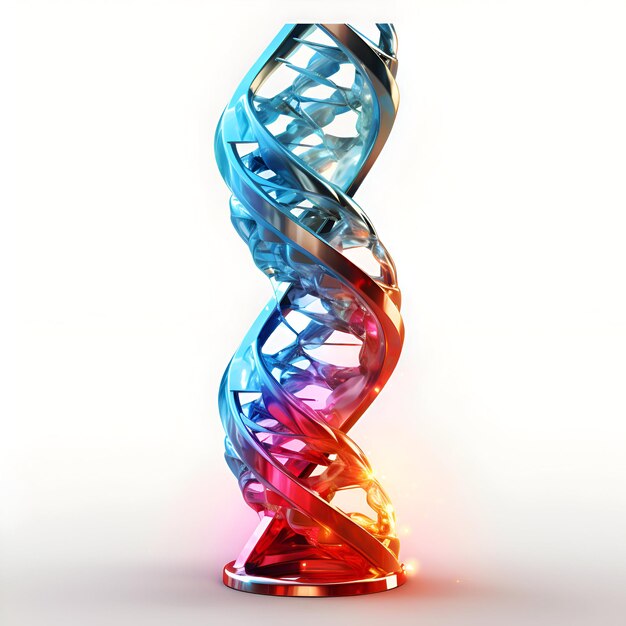 DNA su sfondo bianco 3D rendering 3D illustrazione