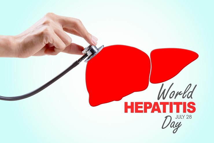 Doctor hand use stethoscope to check a liver organ
