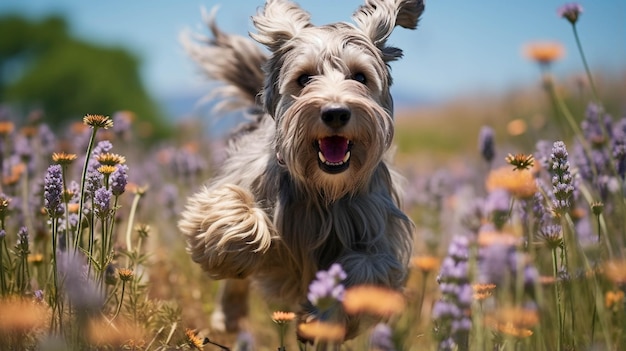 dog flower up HD carta da parati immagine fotografica