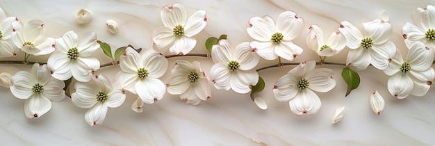 Dogwood Blossoms Grazioso disegno di piastrelle AI generativa