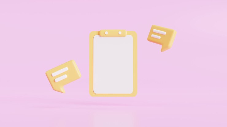 Photo dokumen clipboard untuk bisnis, pendidikan, informasi pemeriksaan kesehatan. ilustrasi rendering 3d