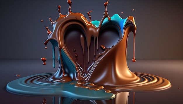 Dolce amore in forma di cioccolato fuso Generative Ai