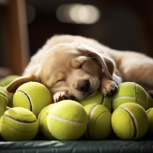 Dolce bambino animale sul campo da tennis sport